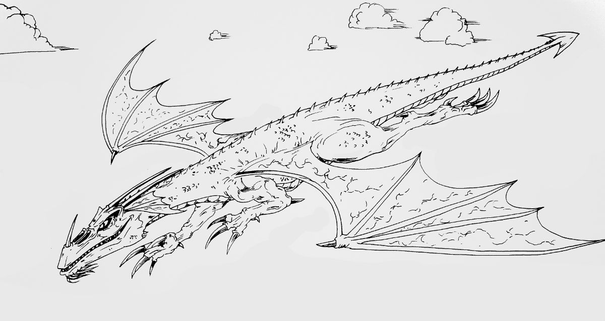 Dragon Flying Drawing - Carinewbi